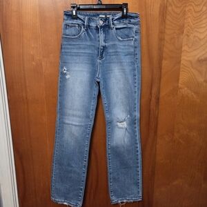 Stylish Blue Straight Leg Women's Jeans